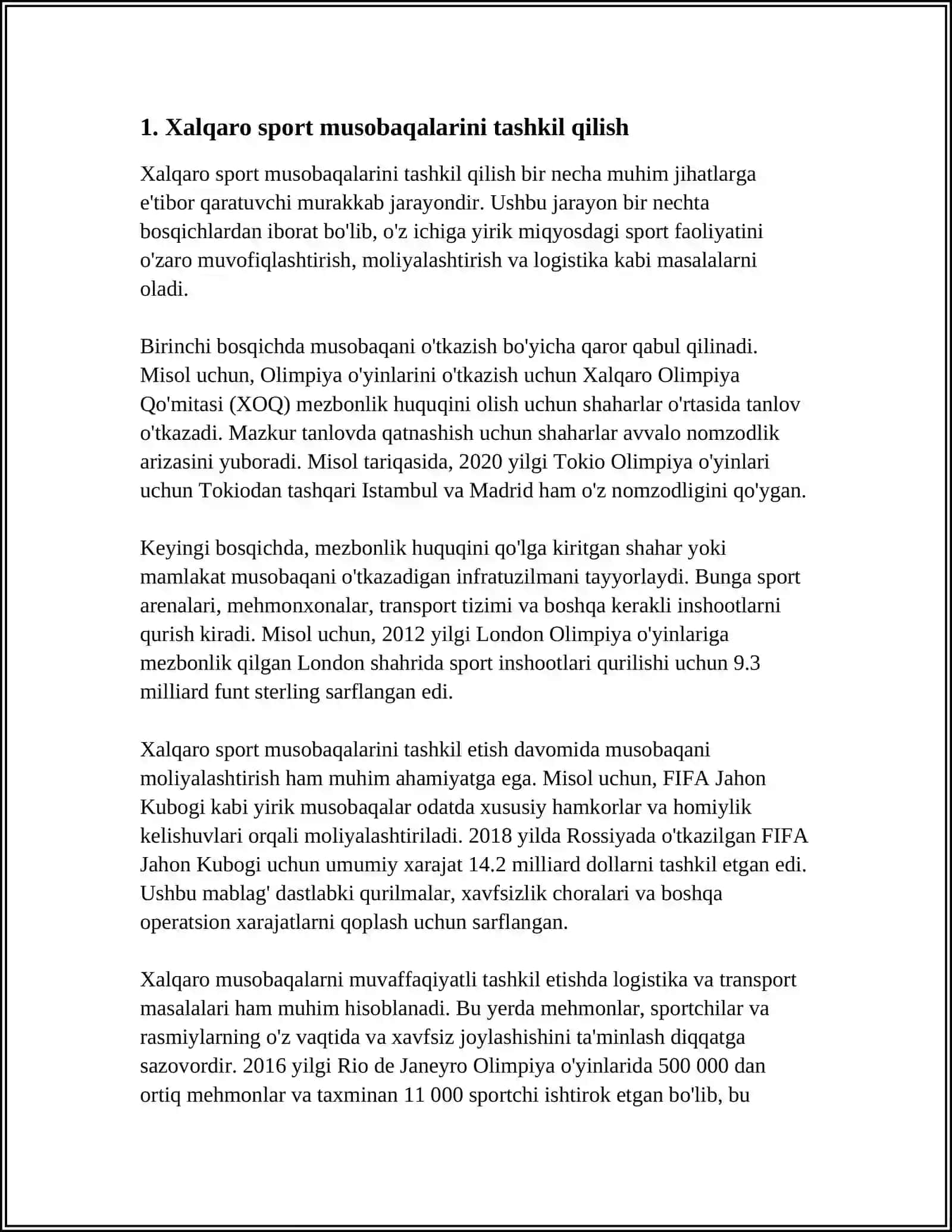 XAR-HIL DARAJADAGI SPORT MUSOBAQALARIDA,JISMONIY SOĞLOMLASHTRUVCHI VA OMMAVIY SPORT TADBIRLARINI TASHKIL QILISH 4