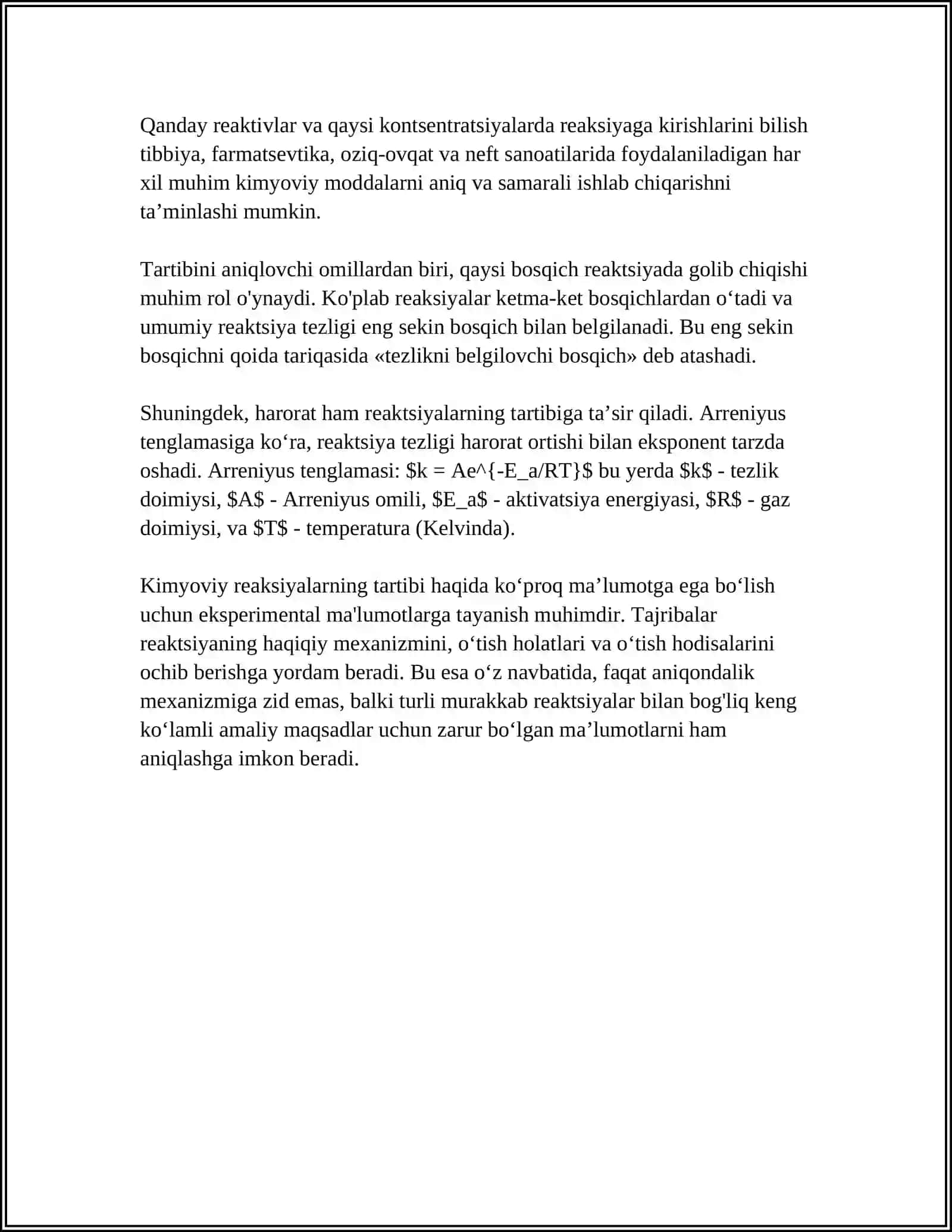 REAKSIYALARNING TARTIBI VA MOLEKULYARLIGI 4