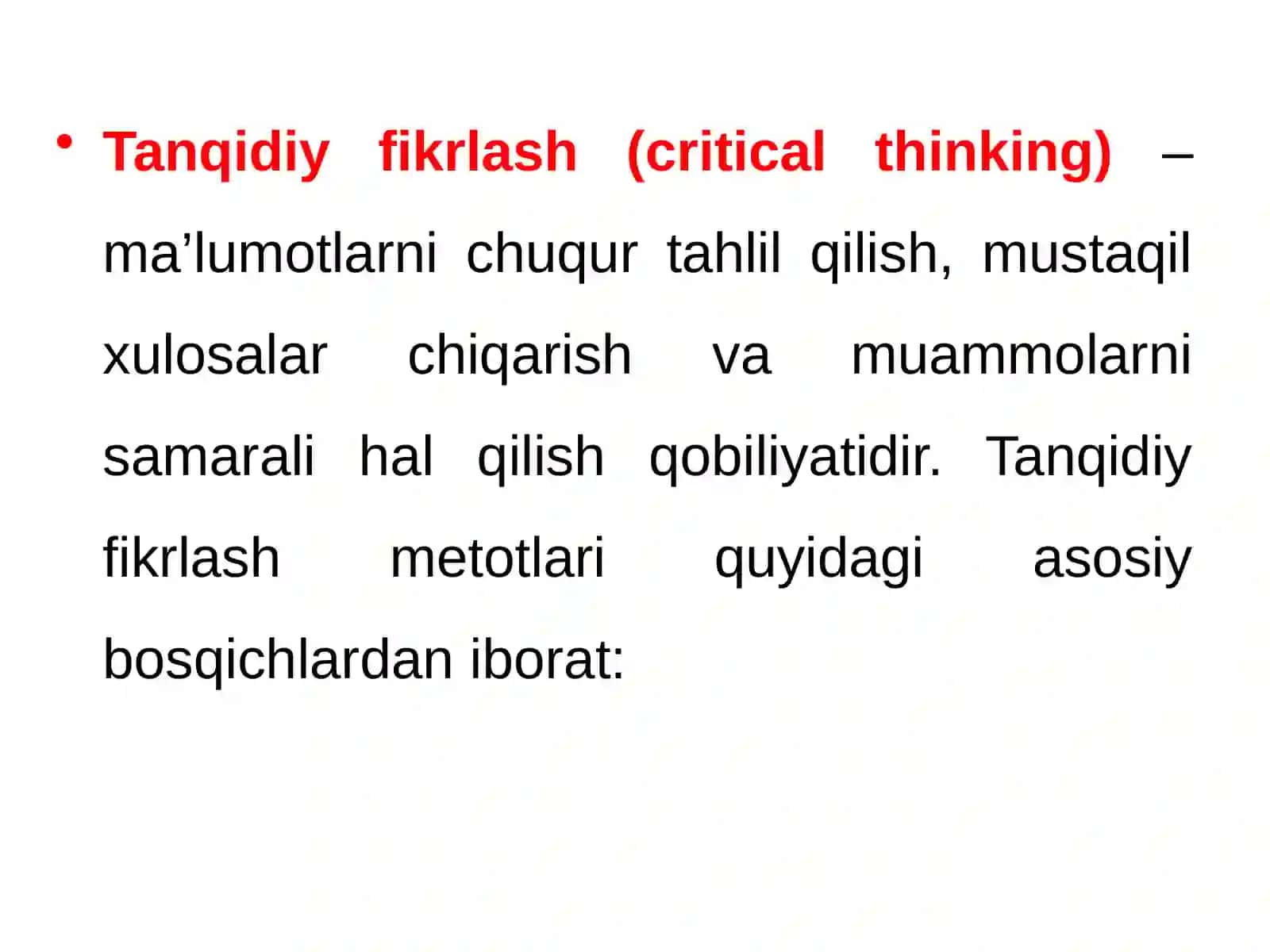 Tanqidiy fikrlash 4