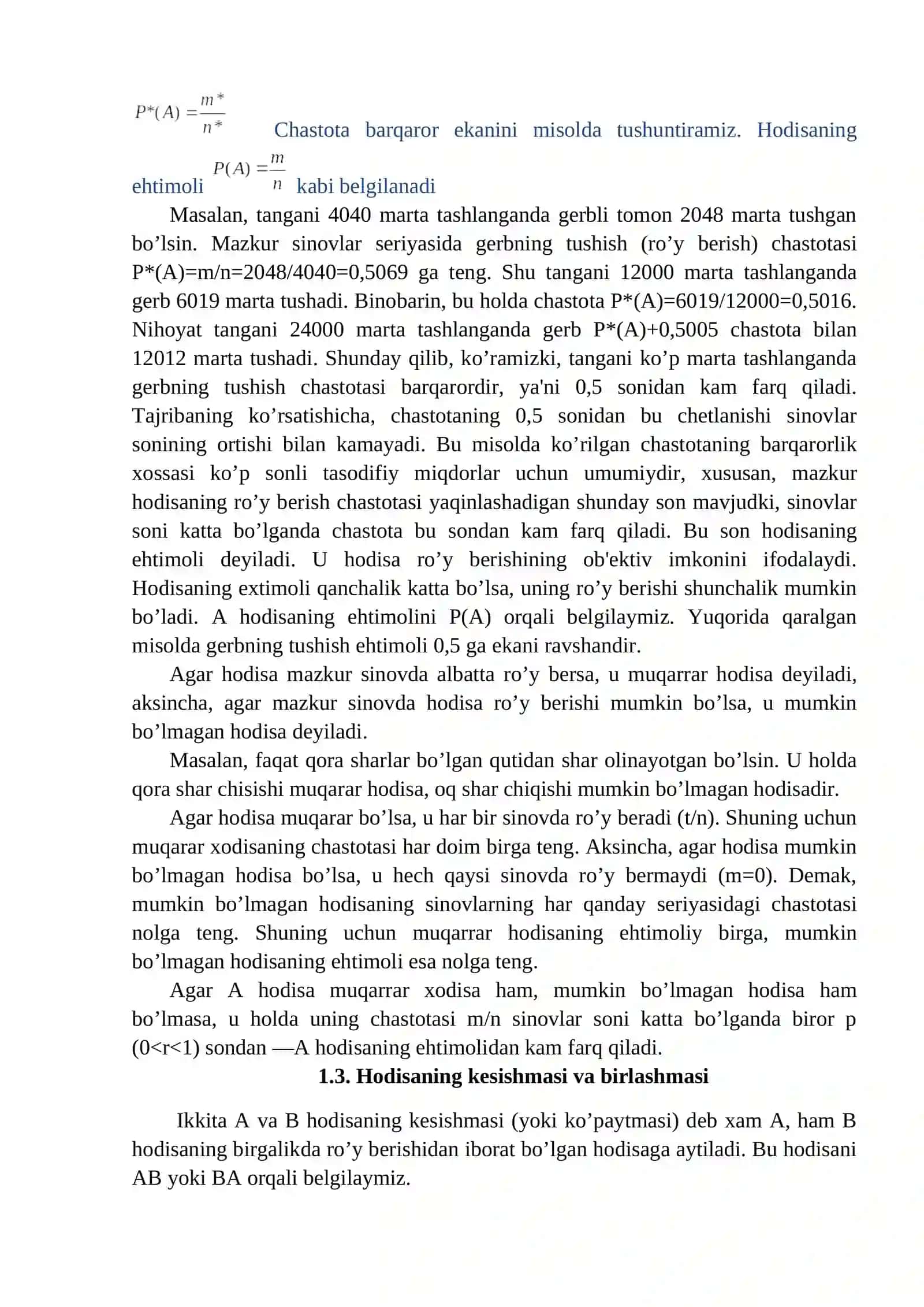 Ehtimollar nazariyasi elementlari 4