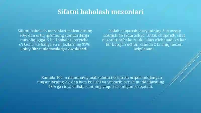CentexUz Sifat Ko'rsatkichlarini Aniqlash 4