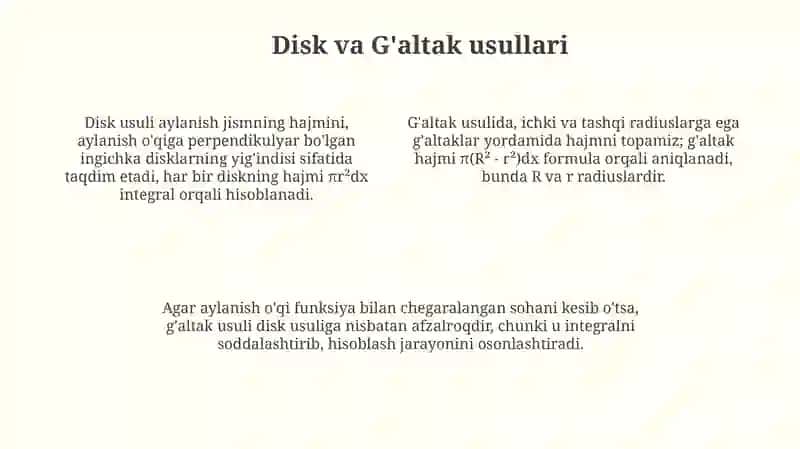 Aylanma jismning hajmi 4