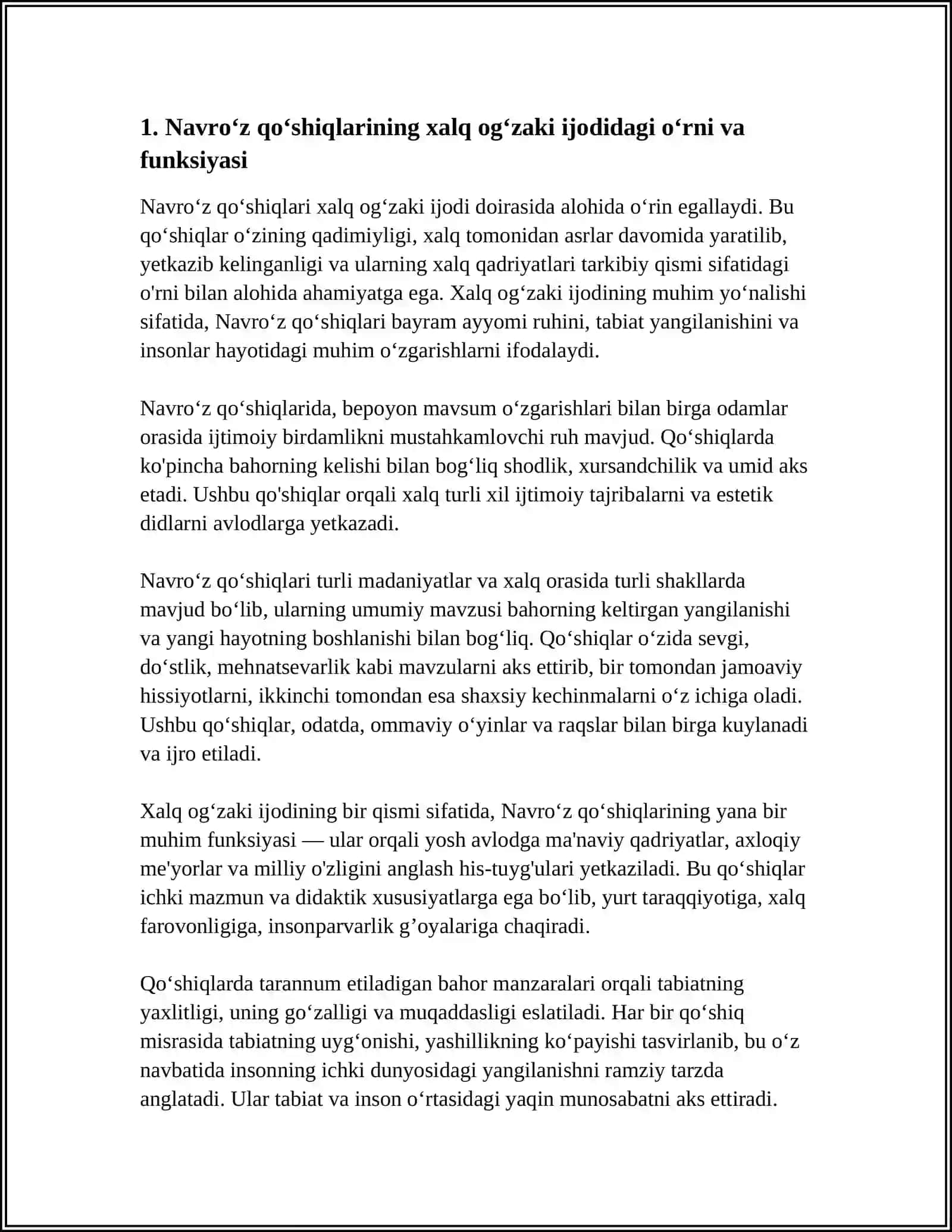 "NAVROʻZ QOʻSHIQLARI"VA M.JÕRAYEV ILMIY MEROSINI OʻRGANISH 4