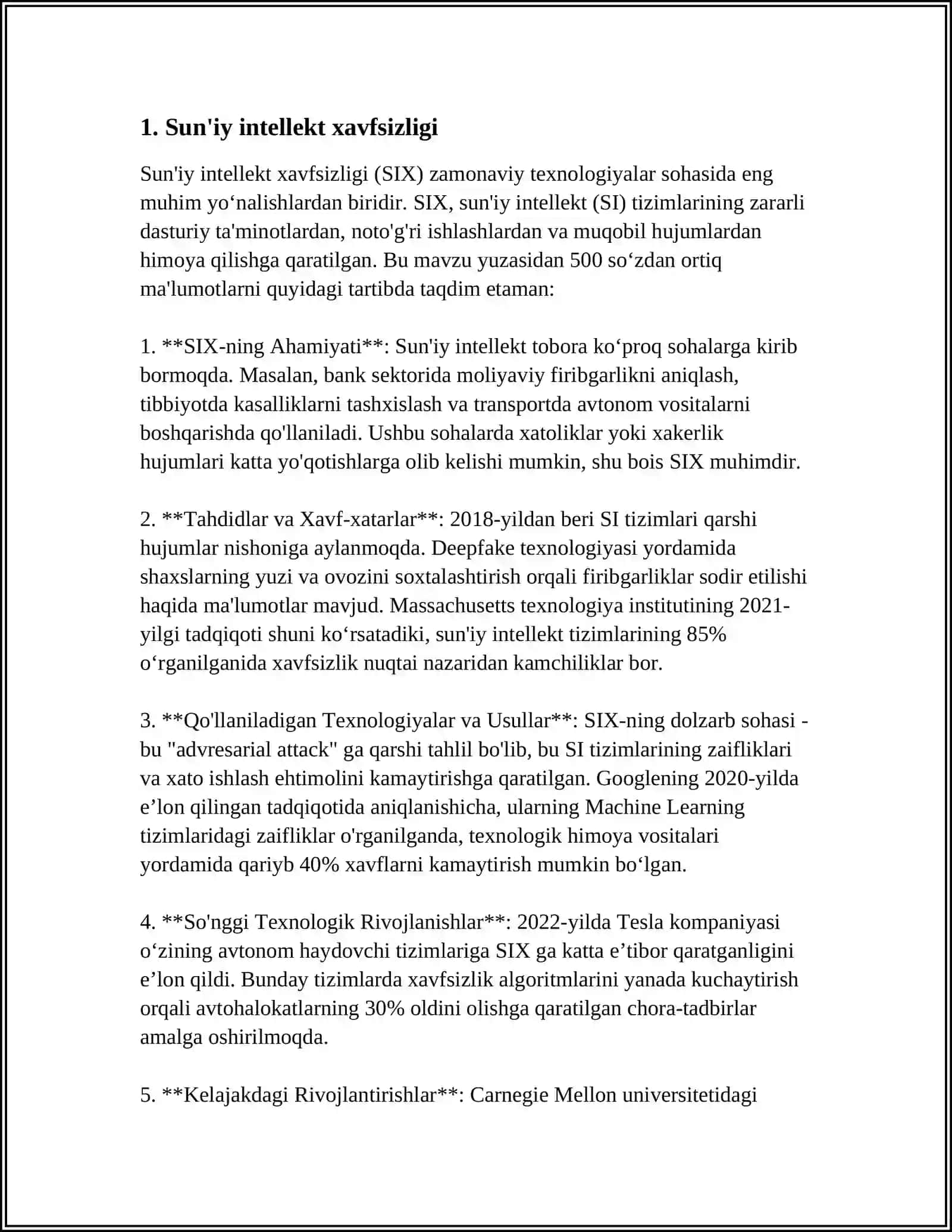 SUNʼIY INTELLEKT XAVFI 4
