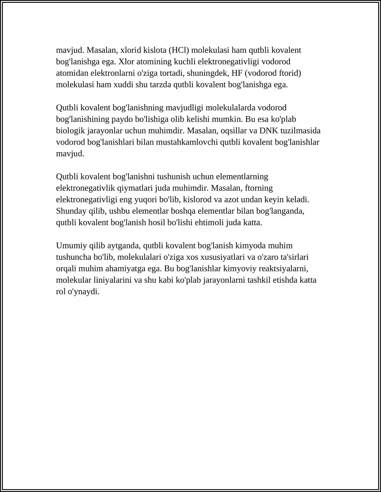 QUTBLI KOVALENT BOGʻLANISH 4