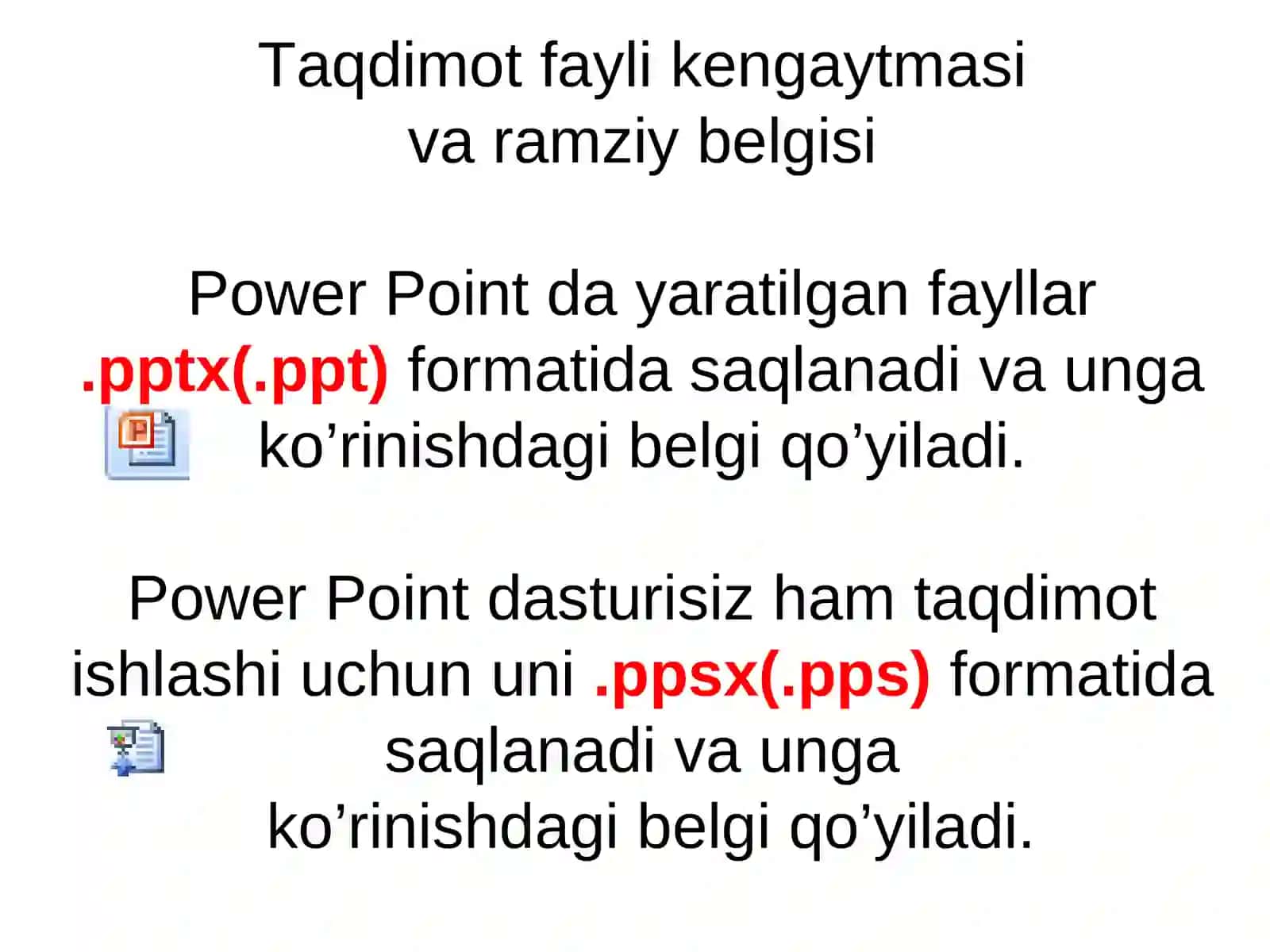 Taqdimot yaratish dasturi Power Point 4