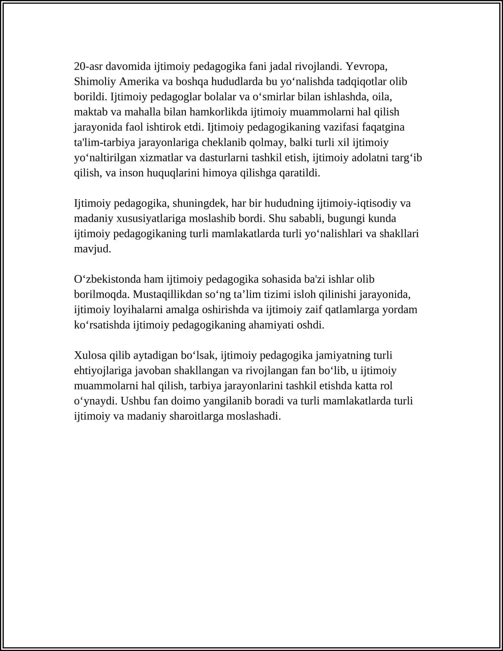 IJTIMOIY PEDAGOGIKANING RIVOJLANISH TARIXI 4