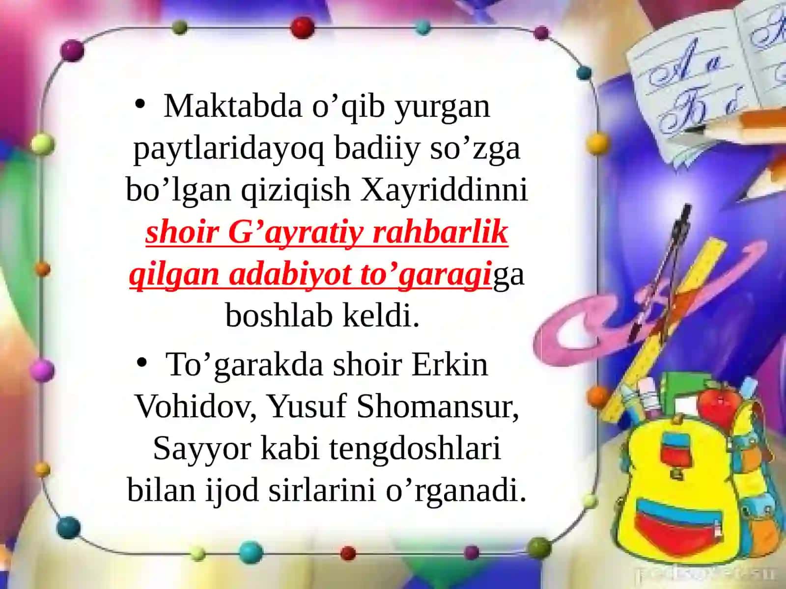 Xayriddin Saloh hayoti va ijodi 4