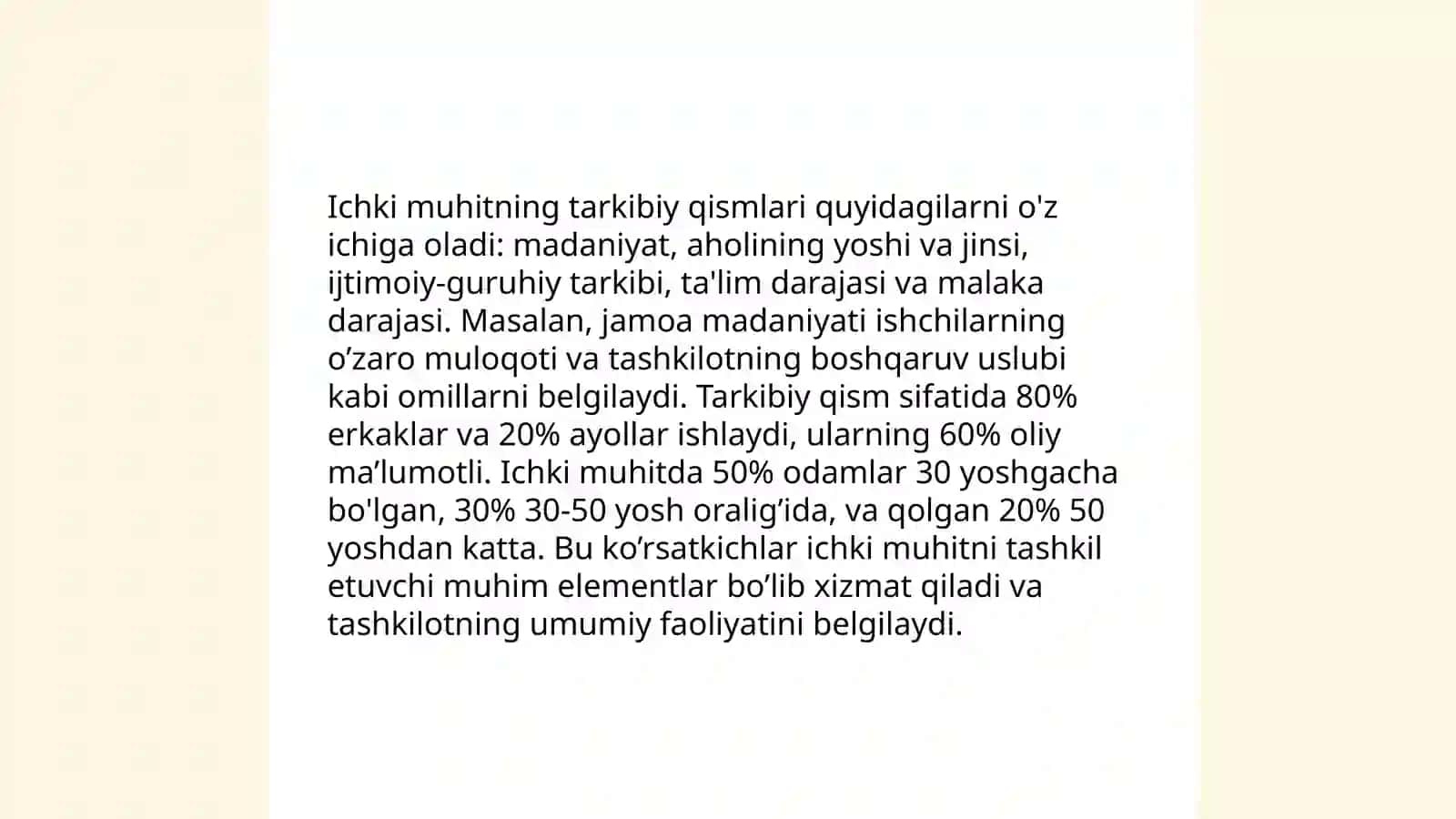 Ichki muhitning ta'rifi 4