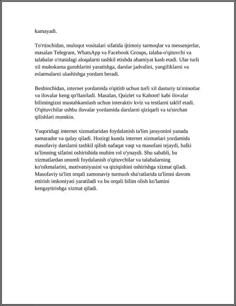 TALIM JARAYONI TASHKIL ETISHDA INTERNET XIZMATLARIDAN FOYDALANISH 4