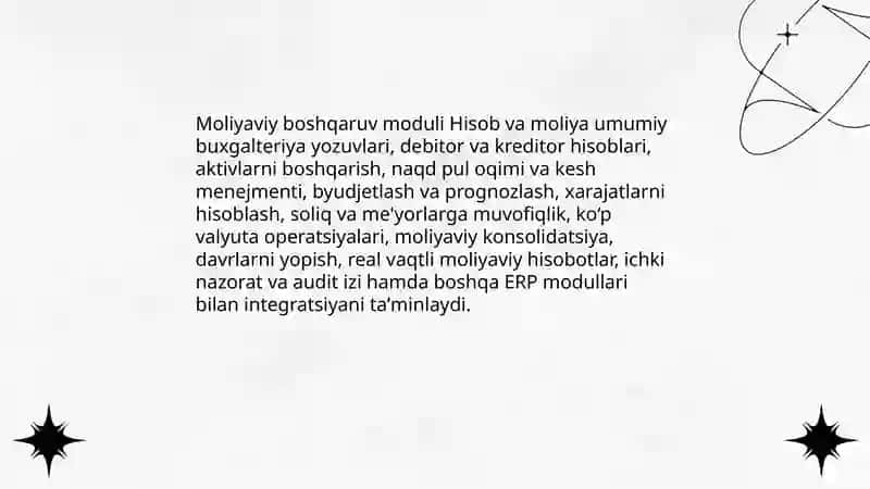 ERP tizimlarining asosiy komponentlari va modullari 4
