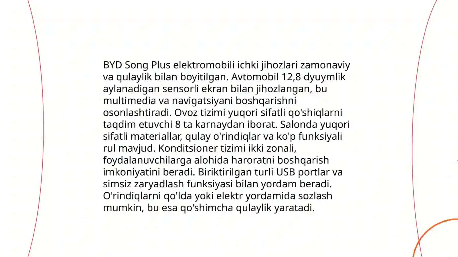 BYD Song plus elektromobili xarakteristikalari 4