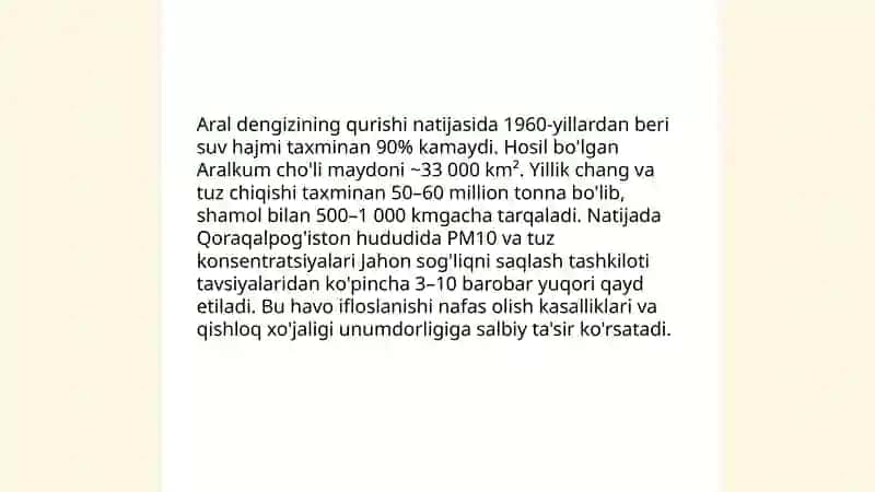 Qoraqalpog'istonda atmosfera havosining ifloslanishi 4