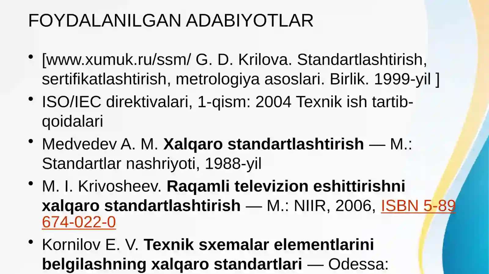 Qurilish sifatini boshqarish bo'yicha xalqaro standartlar 4