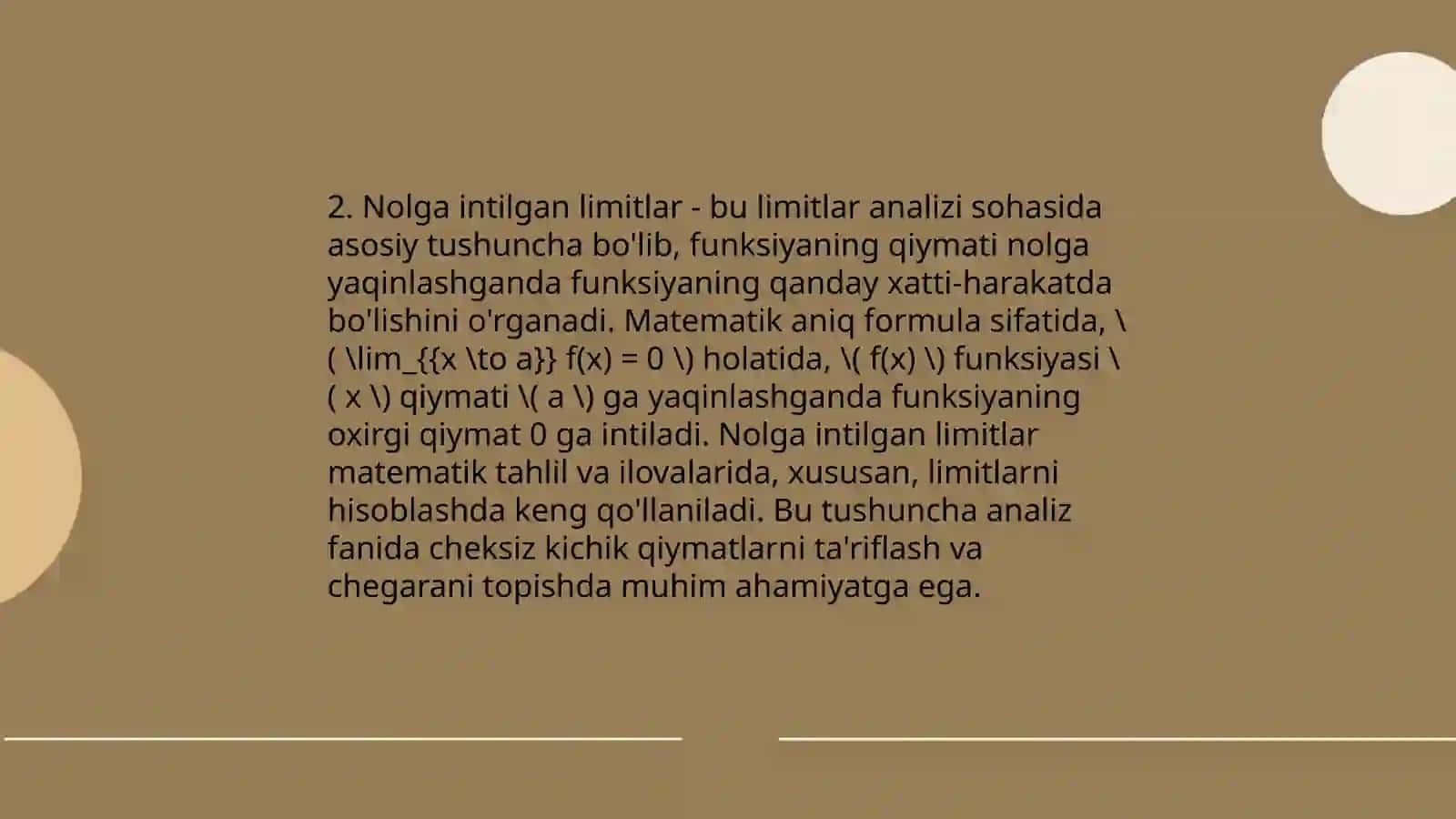 Cheksizlikka intilgan limitlar 4