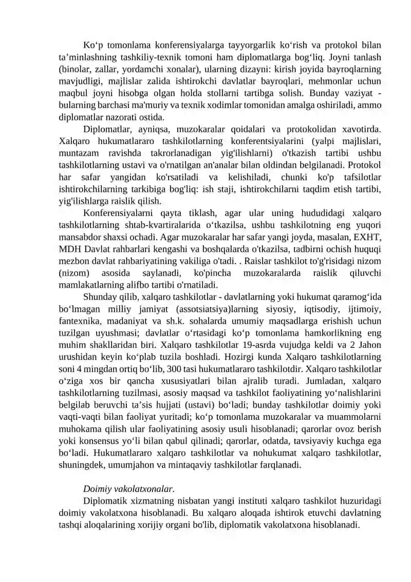 Xalqaro tashkilotlar diplomatiyasi va maxsus missiyalar 4