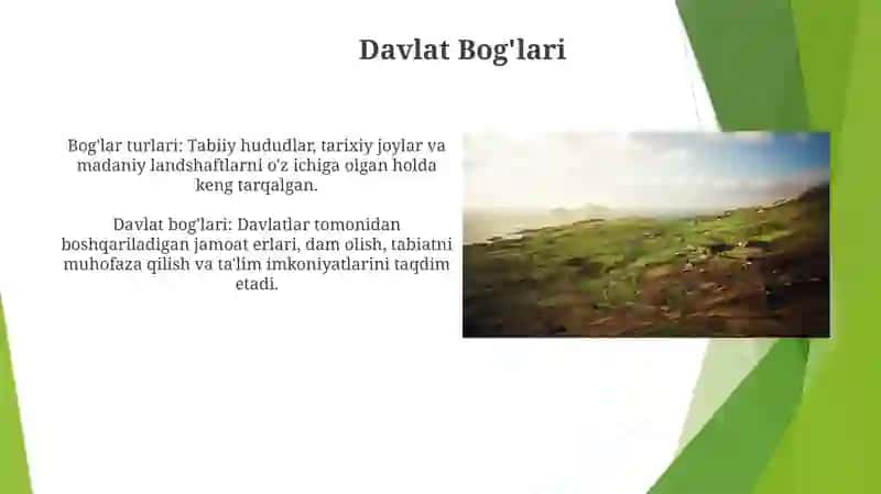Bog'lar turlari parxez tuwunchasi 4