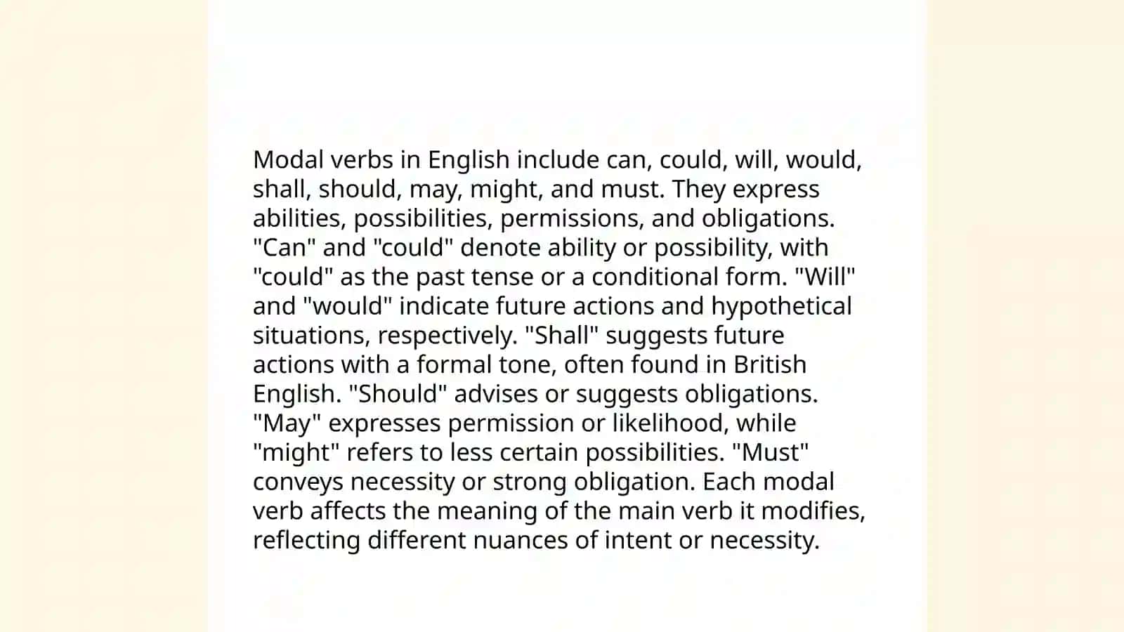 Modal verbs 4