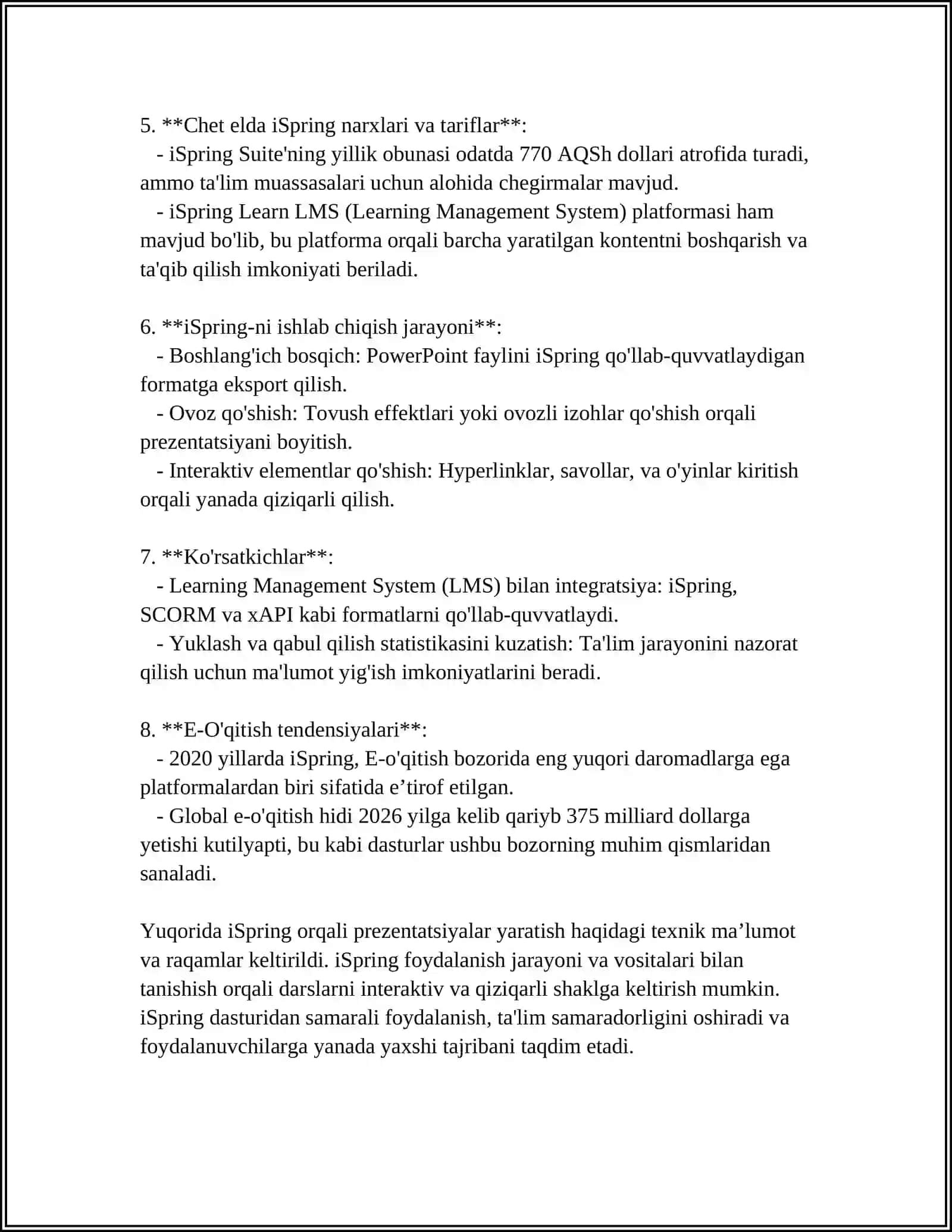 ISPRINGDA ISHLASH 4