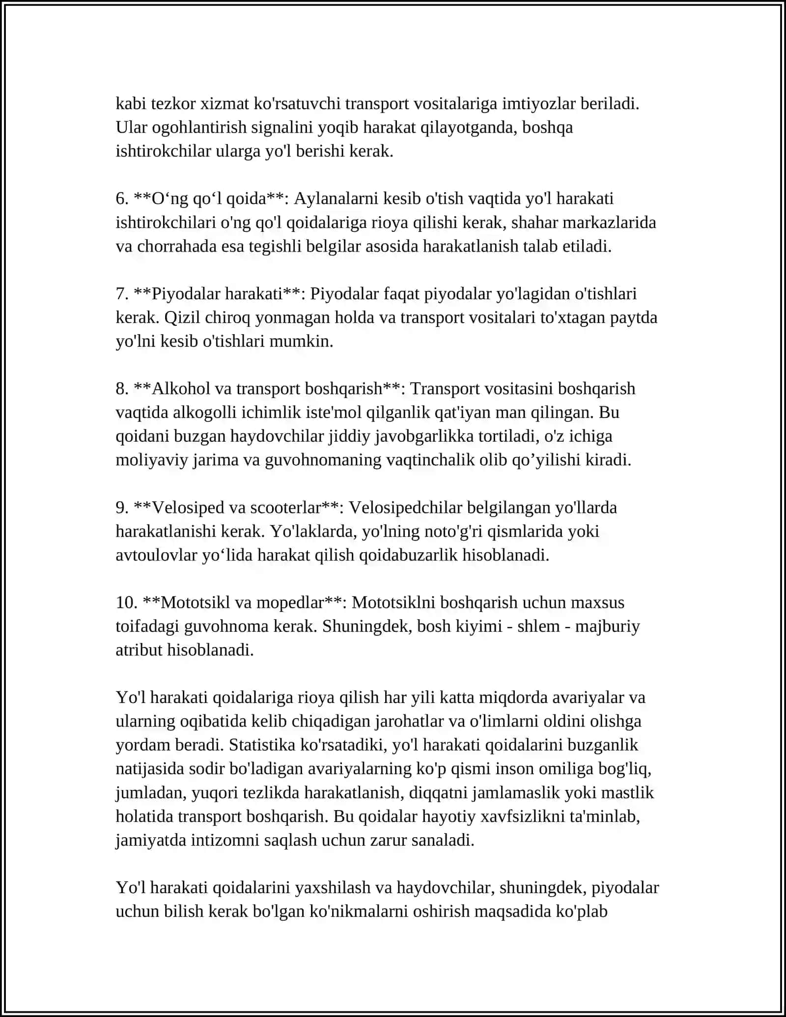 CHOLLIY YOLLARDA HARAKATLANISH TARTIBI 4