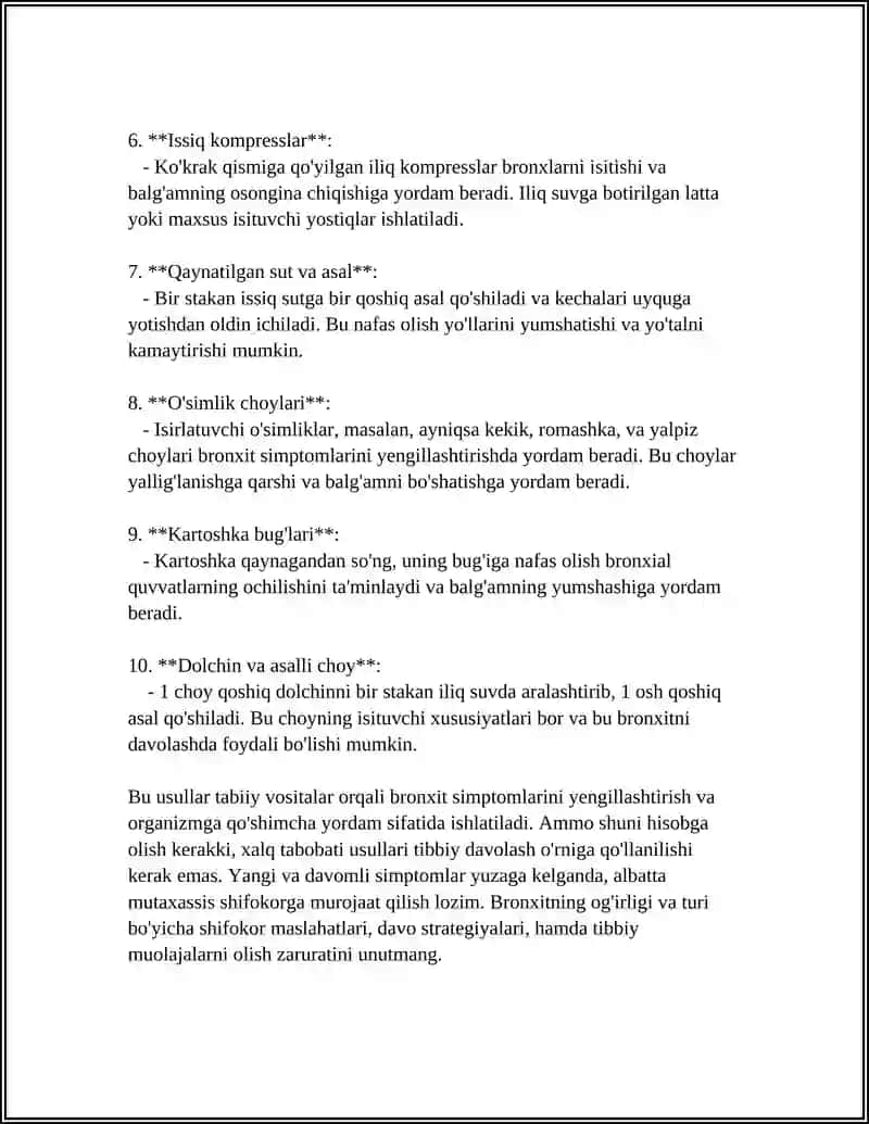 NAFAS AZOLARI KASALLIKLARNI XALQ TABOBATI USULIDA DAVOLASH VA PRAFILAKTIKA 4