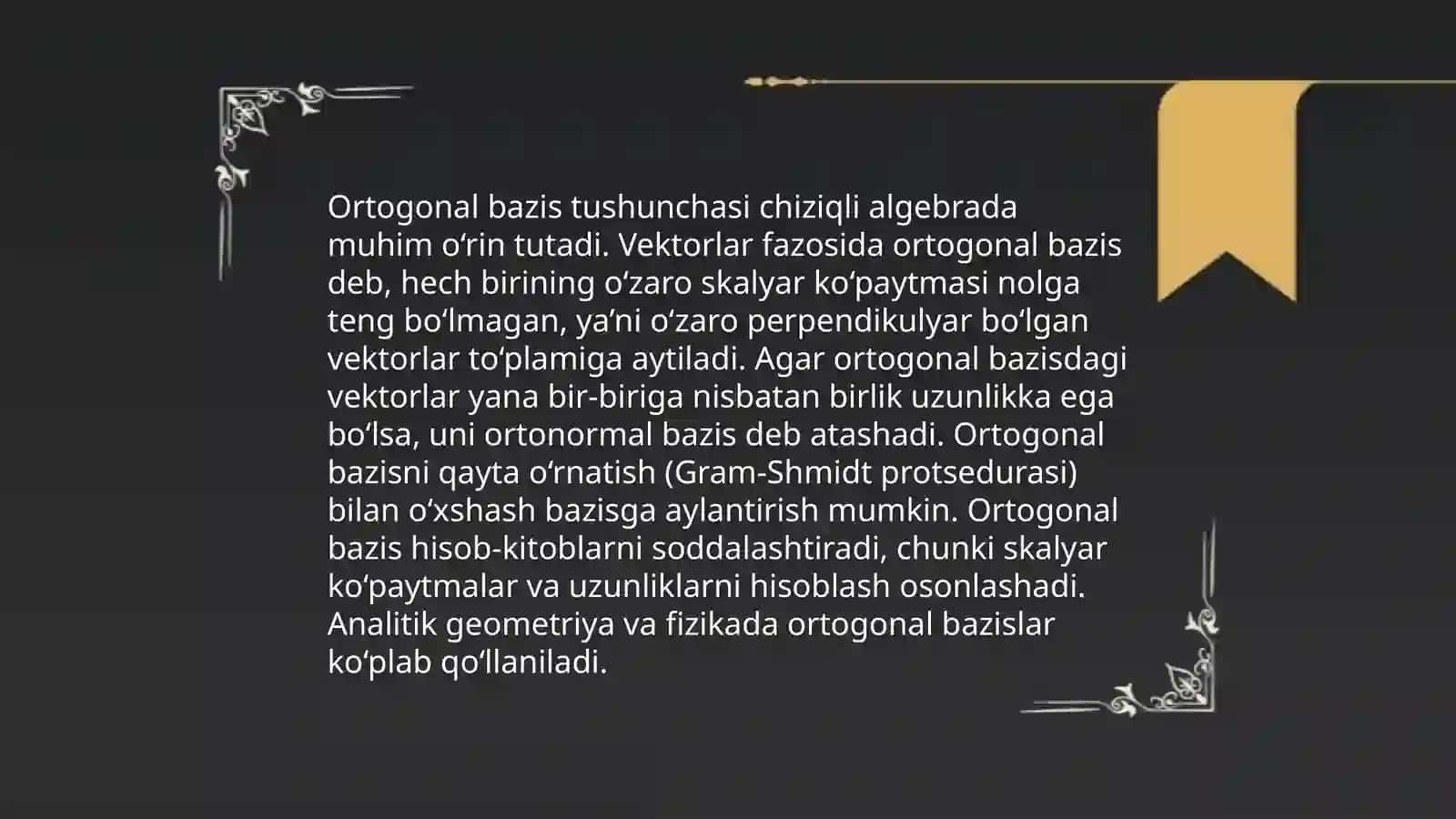 Ortogonal proyeksiya asoslari 4