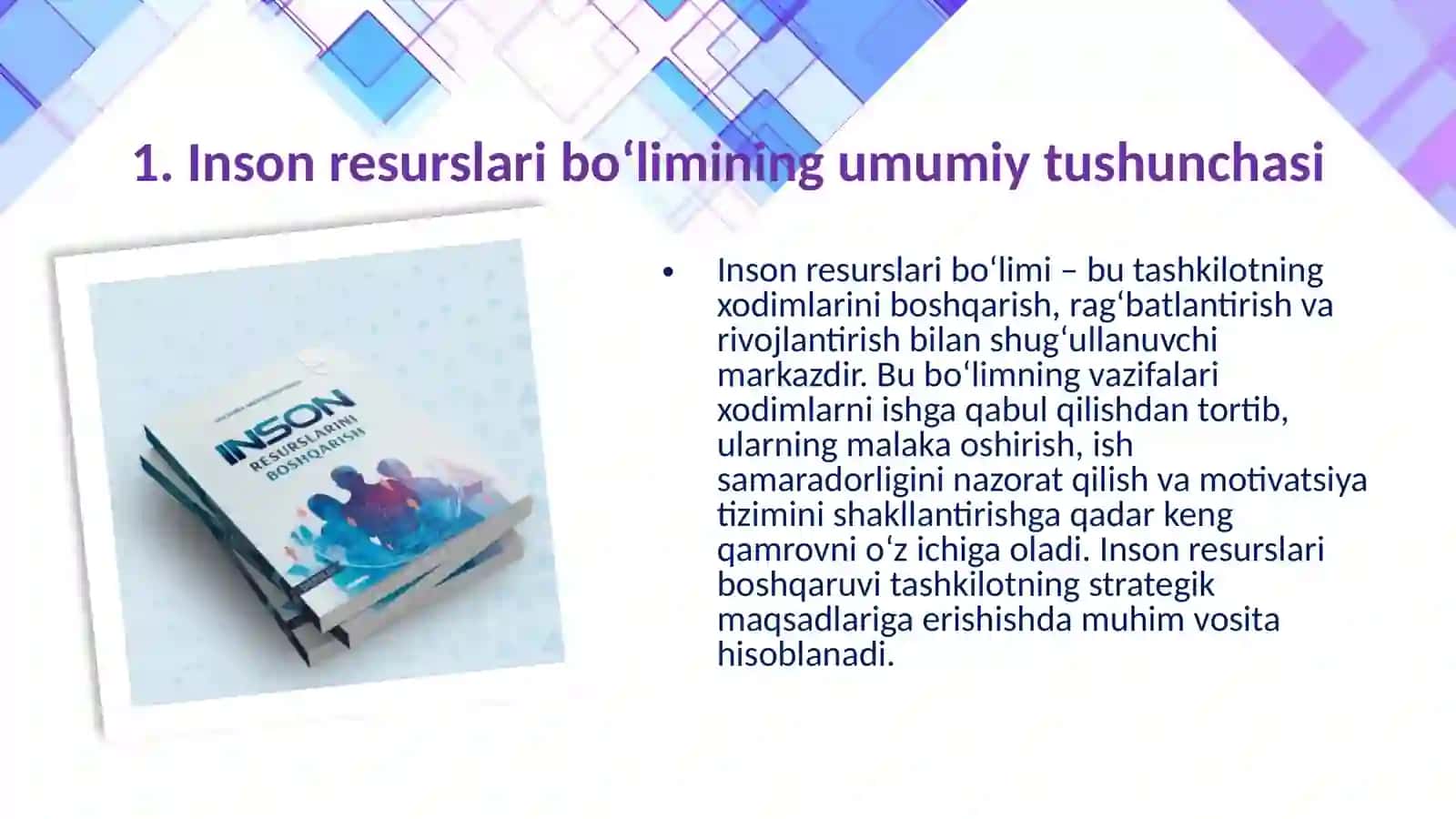 Tashkilot inson resurslari strukturasing asosiy turlari 4
