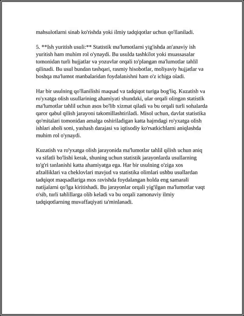 STATISTIKANING O'ZIGA XOS UMMUMIY VA MAXSUS USULLARI 4