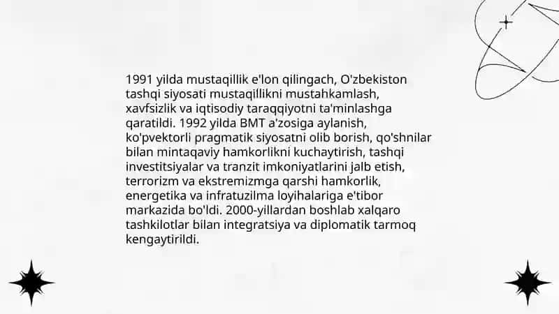 O'zbekiston tashqi siyosati 4