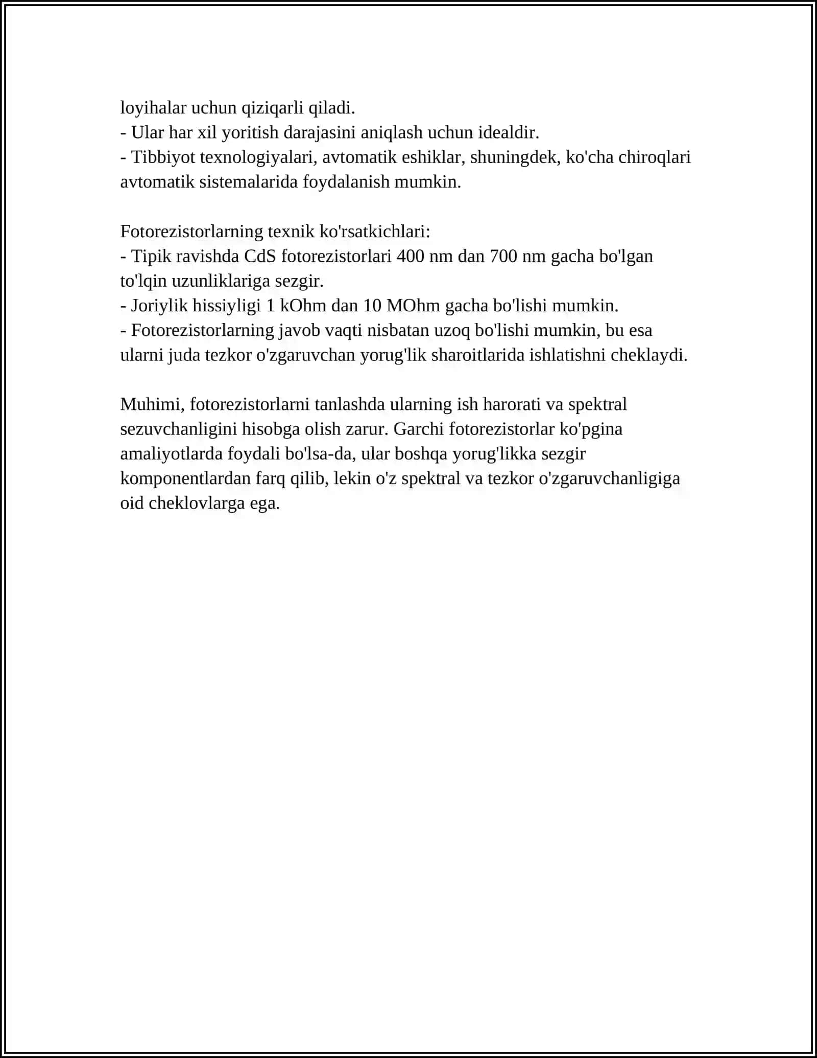 Kadmiy sulfidi (CdS) fotorezistorlar 4