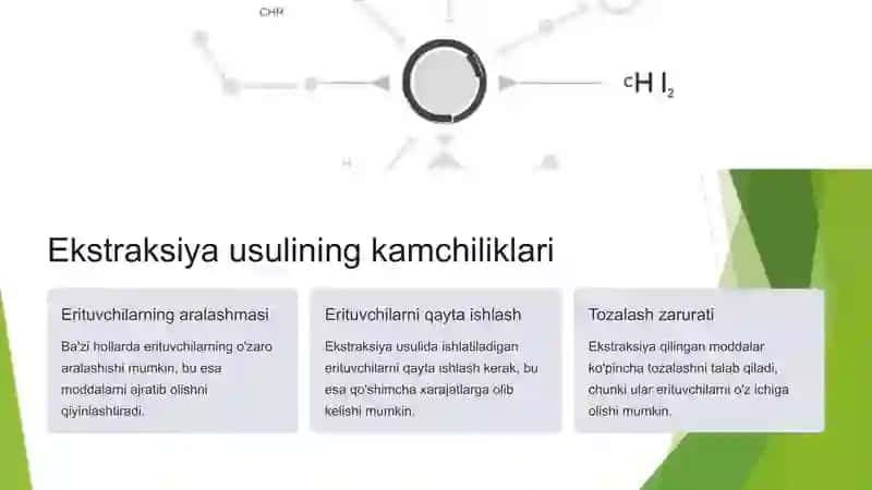 Moddalarni ajratishning ekstratsiya usuli 4