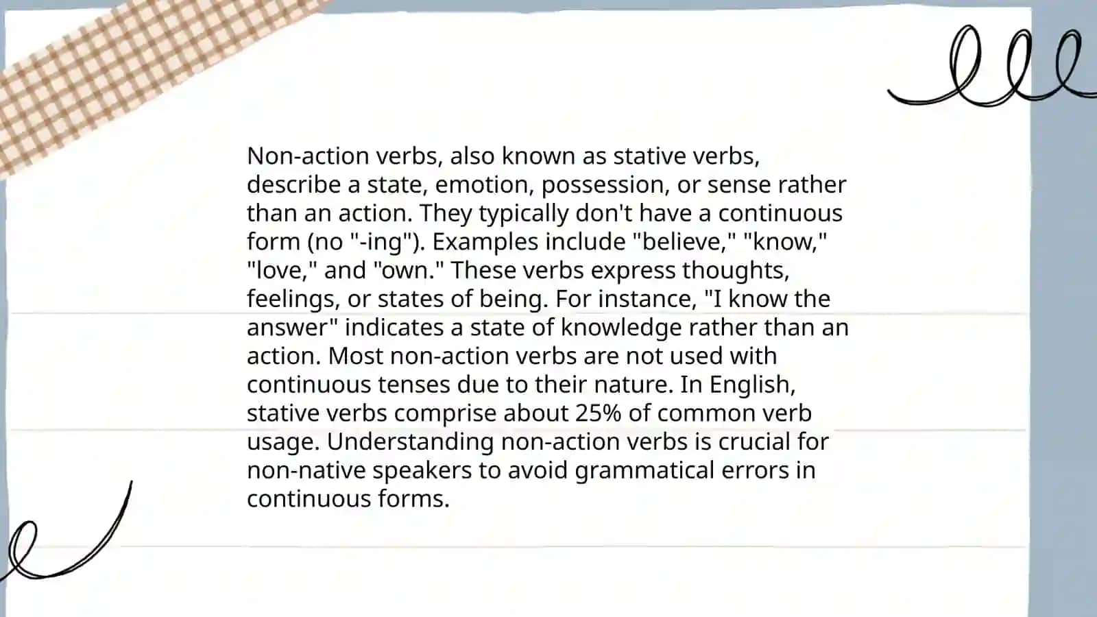 Action and non action verbs 4