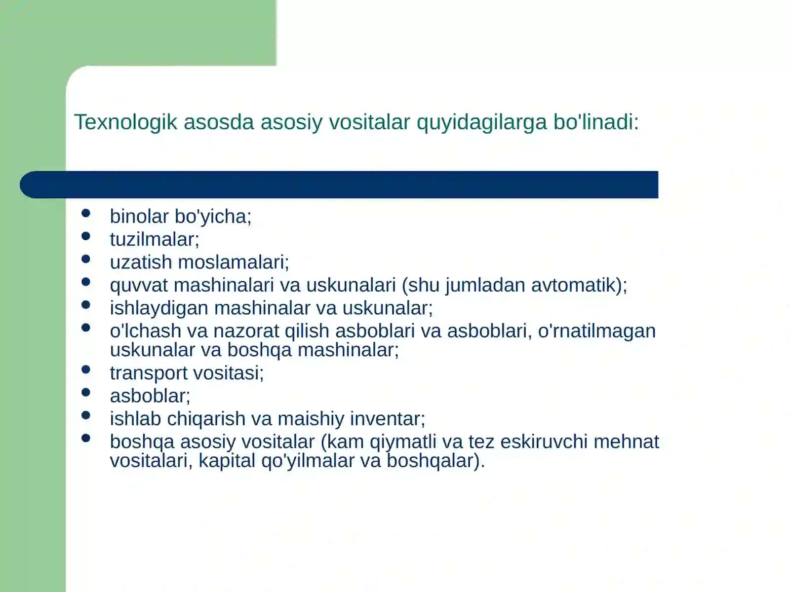 Korxona fondlarining tasnifi 4