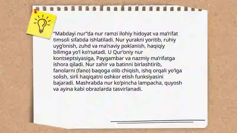 Boborahim Mashrabning "Mabdayi nur "asari 4