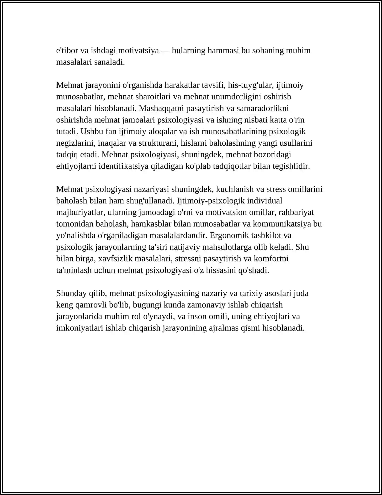 MEHNAT PSIXOLOGIYASI VA ERGONOMIKA 4