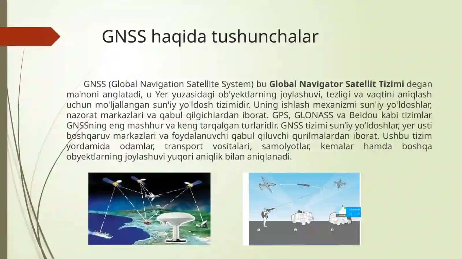 GNSS XATOLIKLARI.GNSS JOYLASHUVINI ANIQLASH TURLARI 4