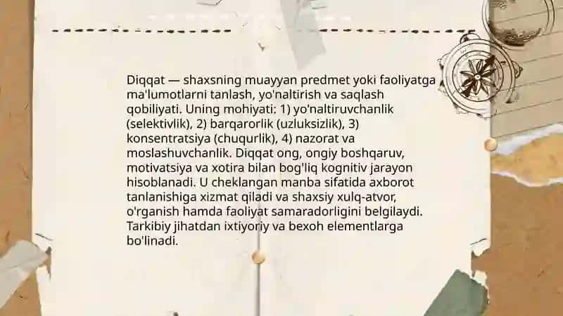 Shaxsda diqqat rivojlanishi 4
