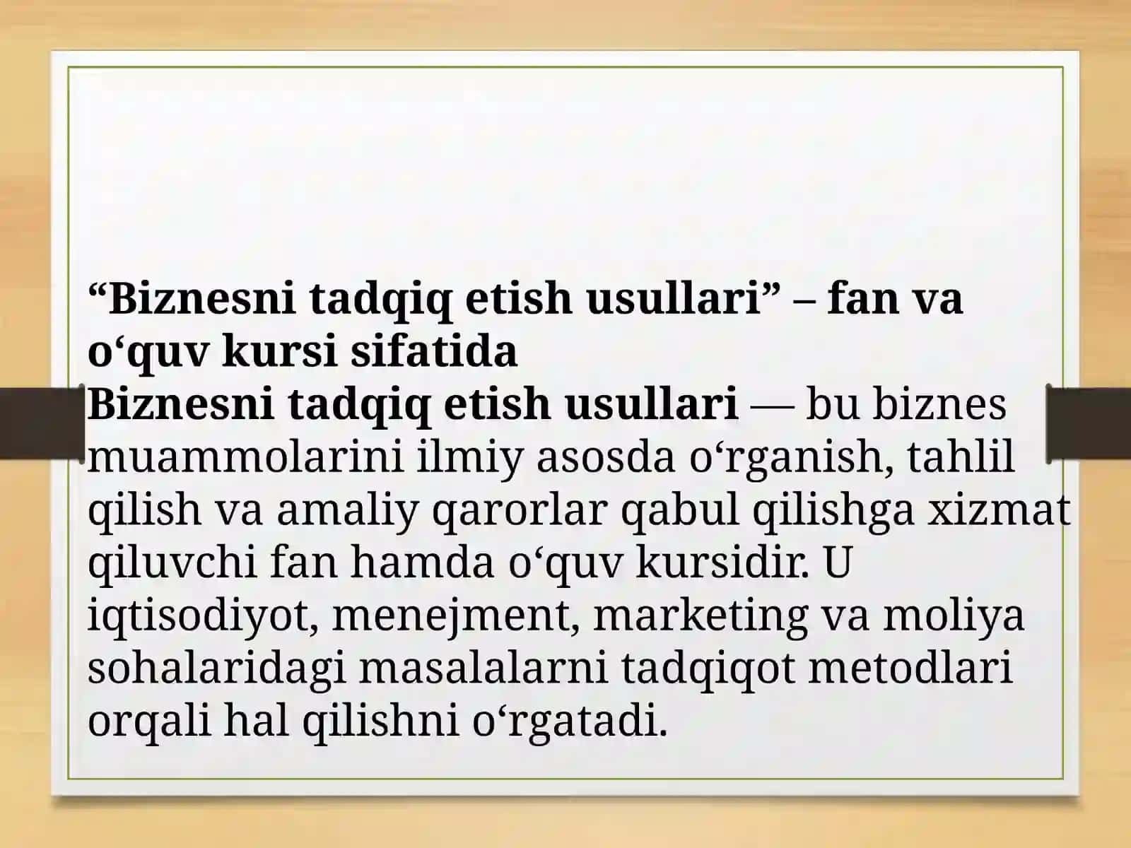 Biznesni tadqiq etish usullari 4