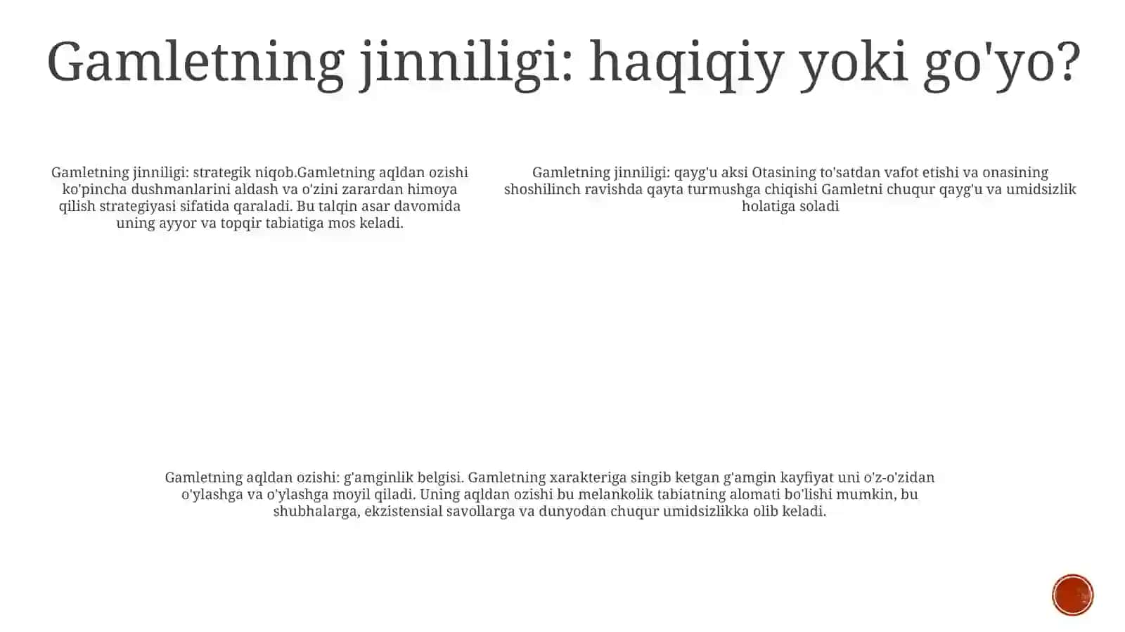 Hamlet Asaridan Olgan Taassurotlarim 4