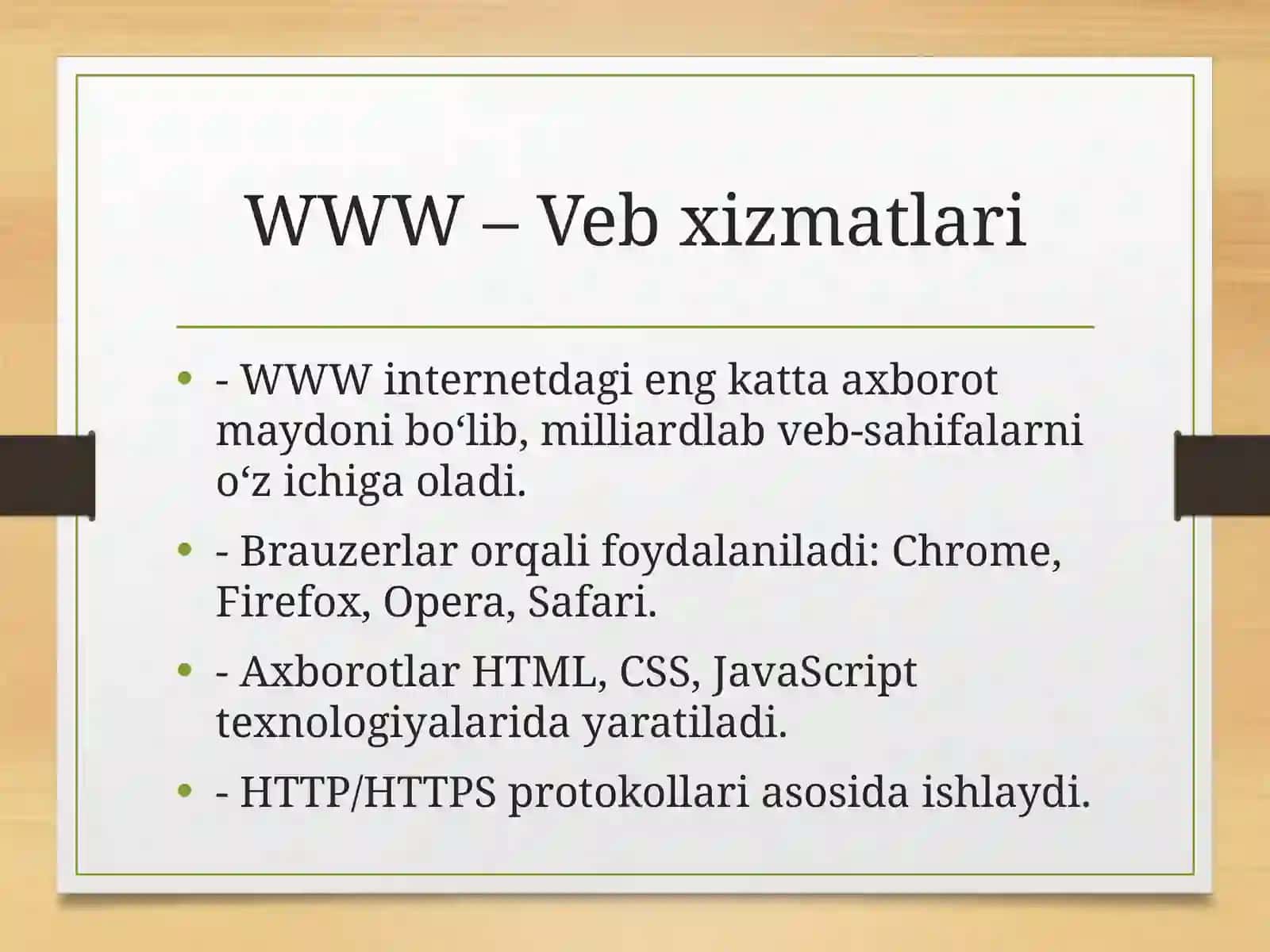 Internet xizmatlari va ularning turlari 4