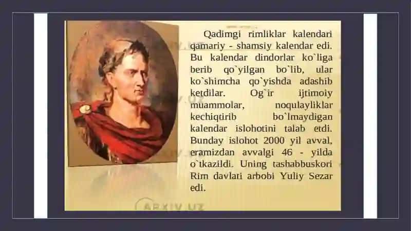 Rim sonlari. Rim kalendarining kelib chiqish tarixi 4