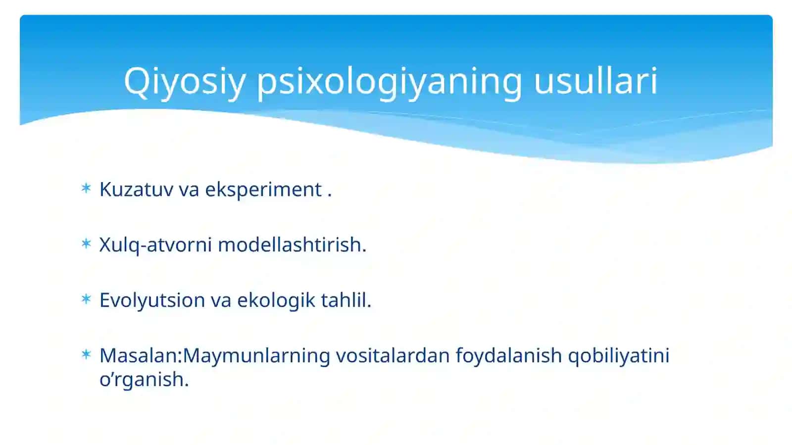 Qiyosiy psixologiya 4