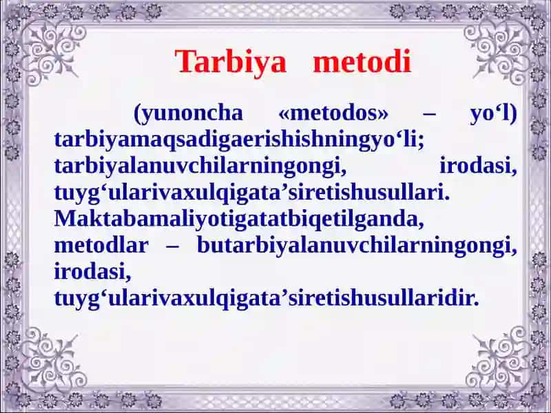 Tarbiyaning umumiy metodlari 4