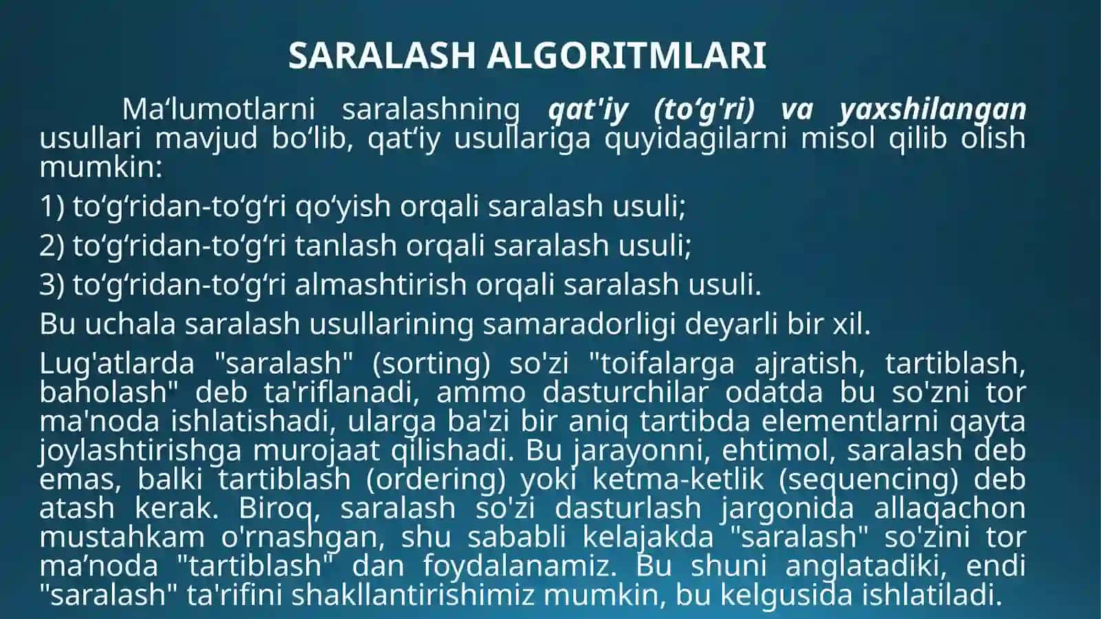 SARALASH ALGORITMLARI 4