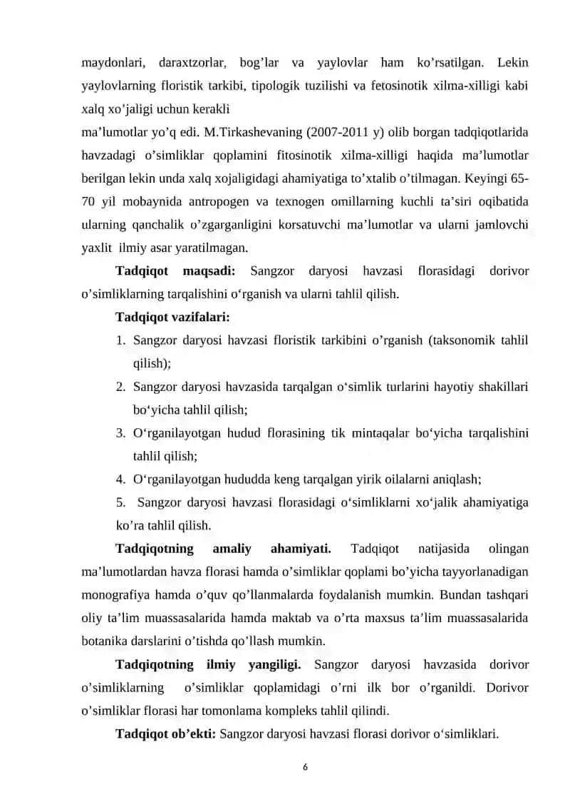 Sangzor daryosi havzasi dorivor o`simliklari 4