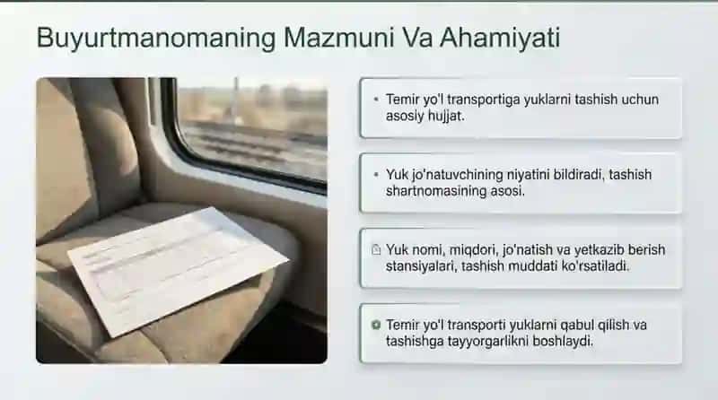 Ichki qatnovlar uchun buyurtmanomalarni tuzish 4