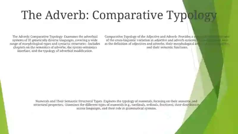 Comparative Typology Of The Adjective And Adverb 4