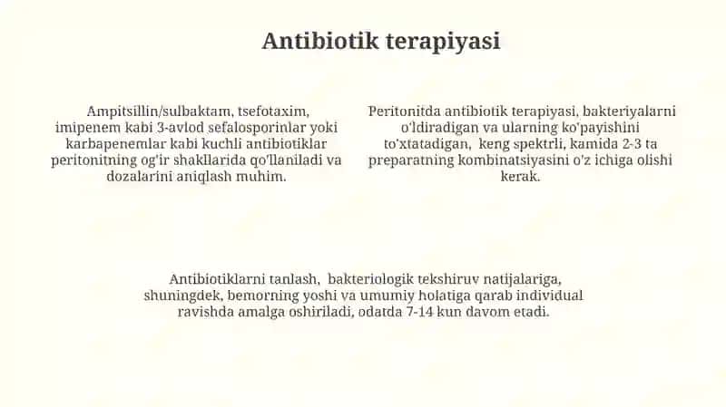 Peritonitlarda qorin bo‘shlig‘ini drenajlash usullari 4