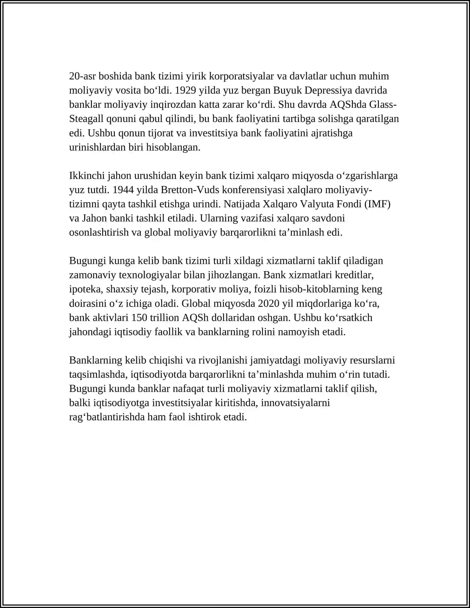 BANKLARNING RIVOJLANISH TARIXI 4