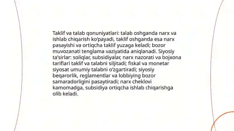 Bozor va iqtisodiy siyosat 4